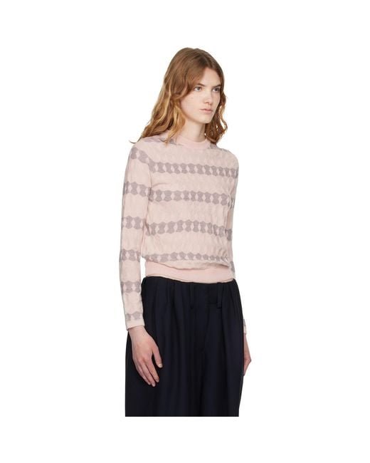 OPEN YY Black Jacquard Pullover Sweater
