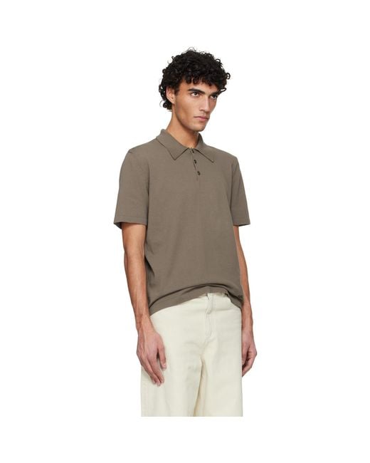 A.P.C. Multicolor Khaki Knit Polo for men