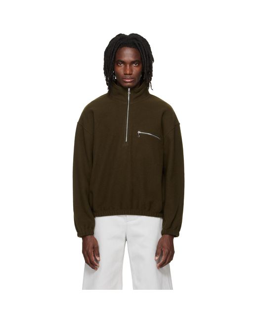 Rier Brown Khaki Fleece Sweatshirt for men