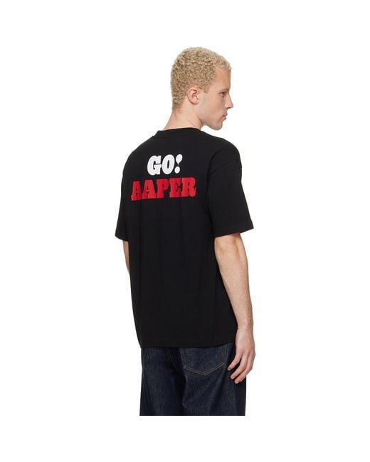 Aape By A Bathing Ape Black 'Aaper' T-Shirt for men
