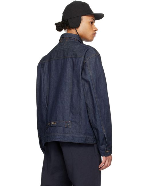 Engineered Garments Blue Indigo Zip Denim Jacket for men