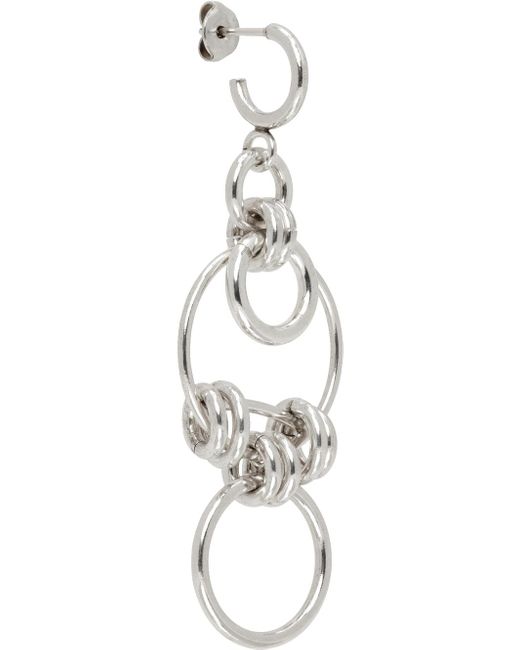 Isabel Marant Black Silver Multi Ring Boucle Single Earring