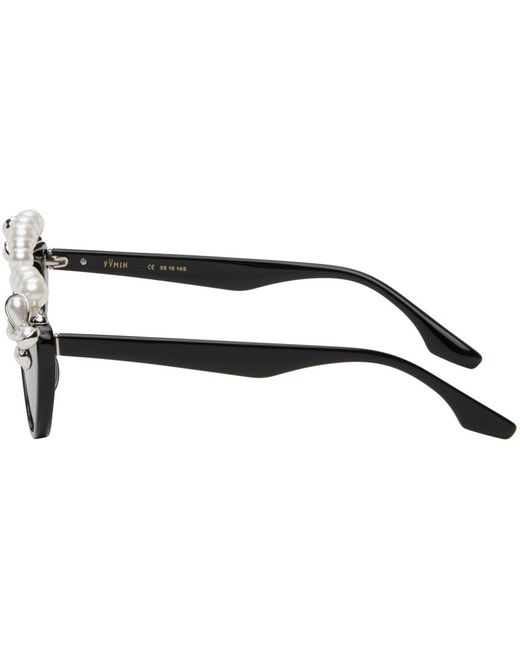 ShuShu/Tong Black Yvmin Edition Pearl Eyebrow Sunglasses