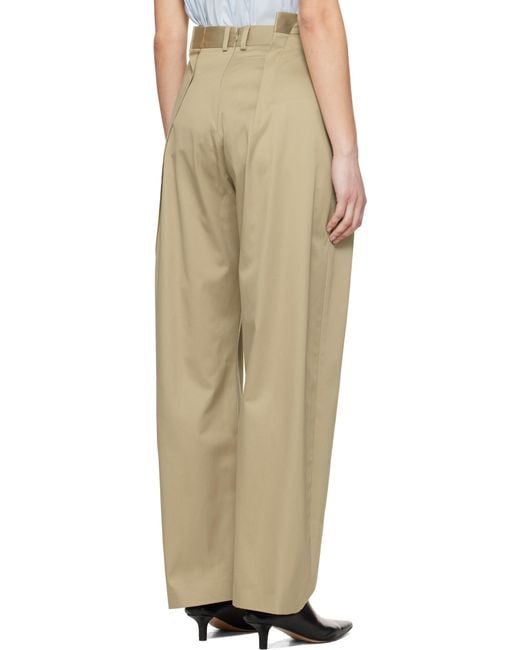 MM6 by Maison Martin Margiela ベージュ ライト コットンツイル ダーツ トラウザーズ Natural