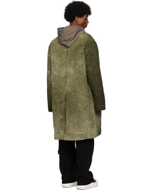 Rick Owens Black Porterville Jumbo Mac Coat for men