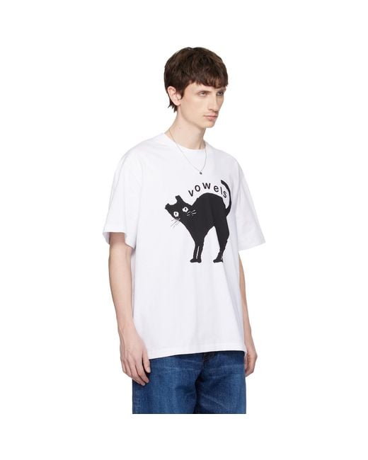 vowels White Kitty T-Shirt for men