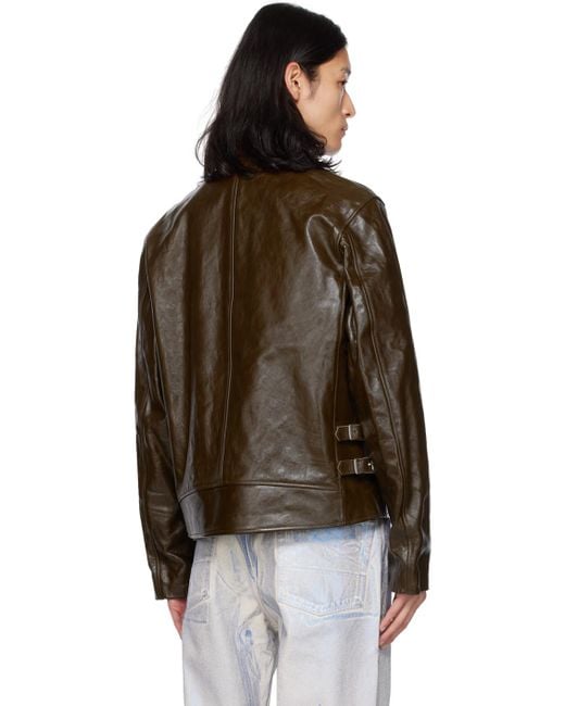 Our Legacy Black Brown Demon Leather Jacket for men