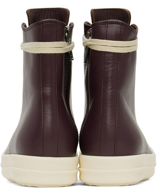 Rick Owens Brown Chunky-sole Toe-cap Leather High-top Trainers for men