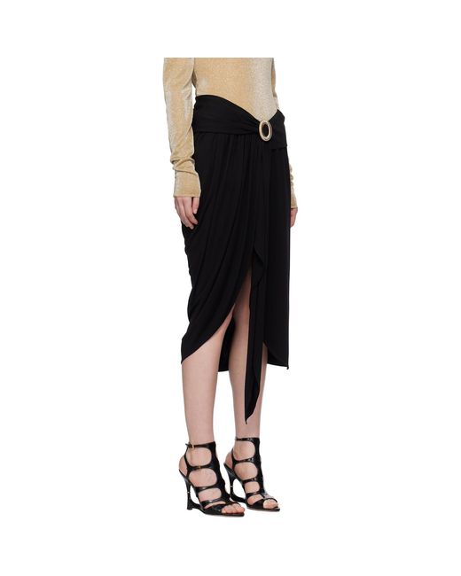 Lanvin Black Mélodie Wrap Midi Skirt