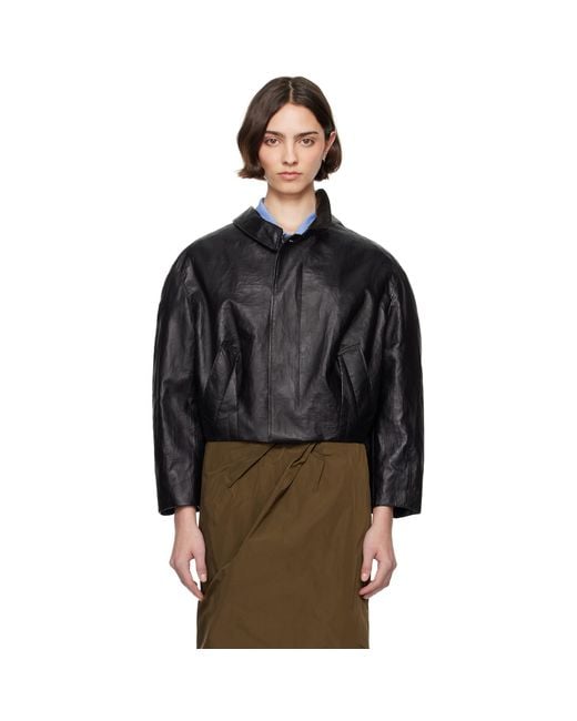 Bally Black Coated Leather Jacket