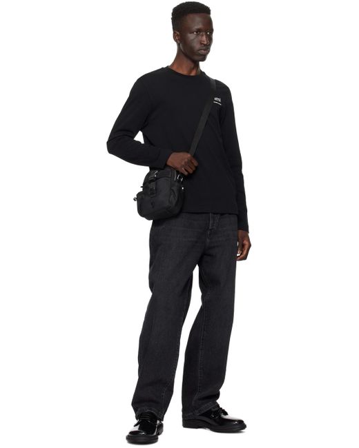 Pochette à bandoulière noire à logo ami de cœur et à poches AMI pour homme en coloris Black