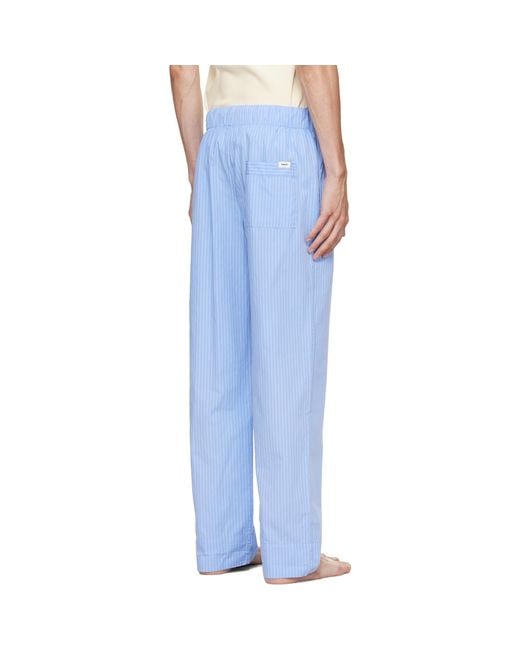 Tekla Blue Poplin Pyjama Pants for men