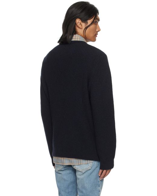 Nudie Jeans Black August Sweater for men