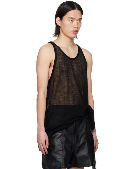 Débardeur noir en tricot semi Rick Owens pour homme en coloris Black