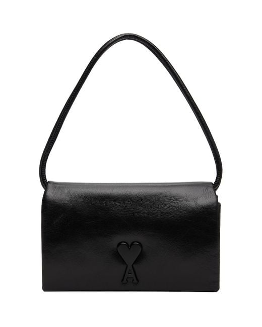 AMI Black Voulez-Vous Wallet On Strap Bag