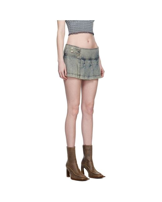 KNWLS Black Pleated Miniskirt