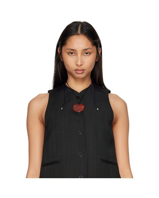 Sophie Buhai Brown Medium Full Moon Pendant Necklace