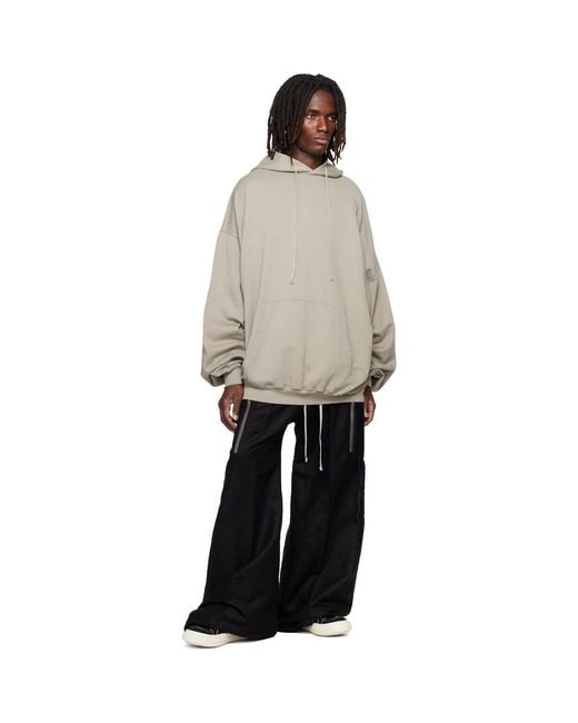 Rick Owens Gray Tower Hun Hoodie for men
