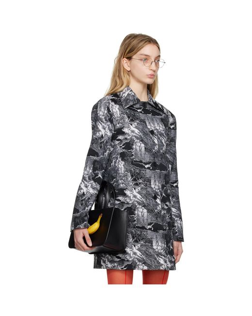 Puppets and Puppets Black Jacquard Coat