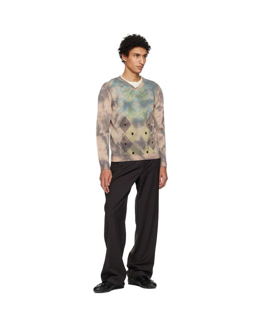 Kiko Kostadinov Black Taupe Hatha V-Neck Knit Sweater for men