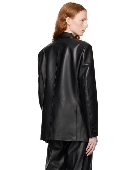 Stella McCartney Black Oversized Faux-leather Blazer