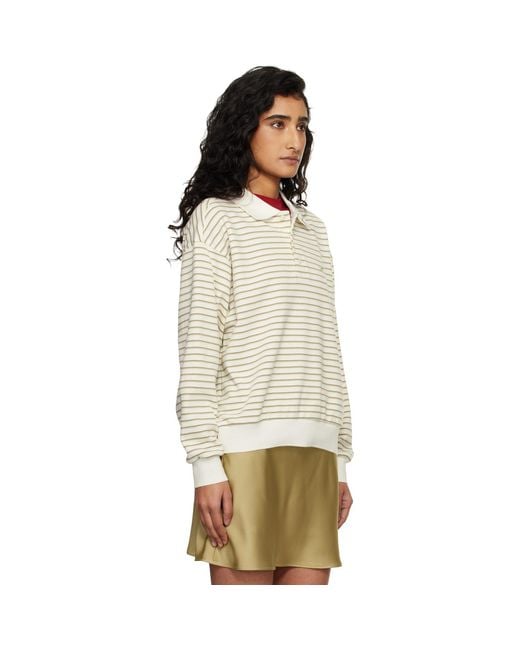 DUNST Multicolor Off- Striped Logo Collared Polo