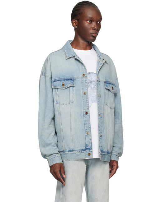 we11done Blue Oversized Denim Jacket for men