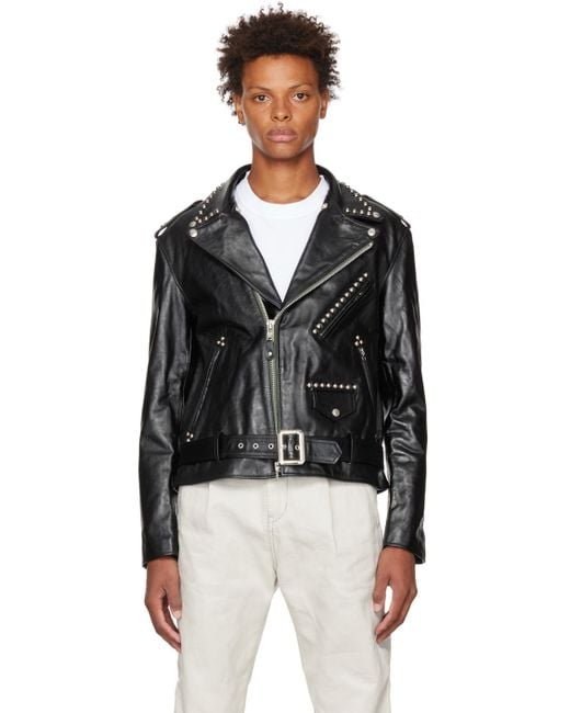 Sacai Black Schott Edition Leather Jacket for men