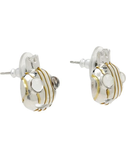 Collina Strada Metallic Frog Prince Stud Earrings