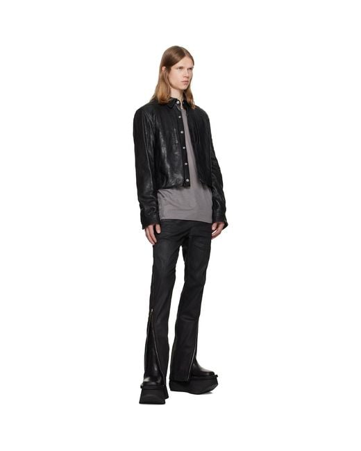 Rick Owens Black Tower Alice Leather Jacket for men