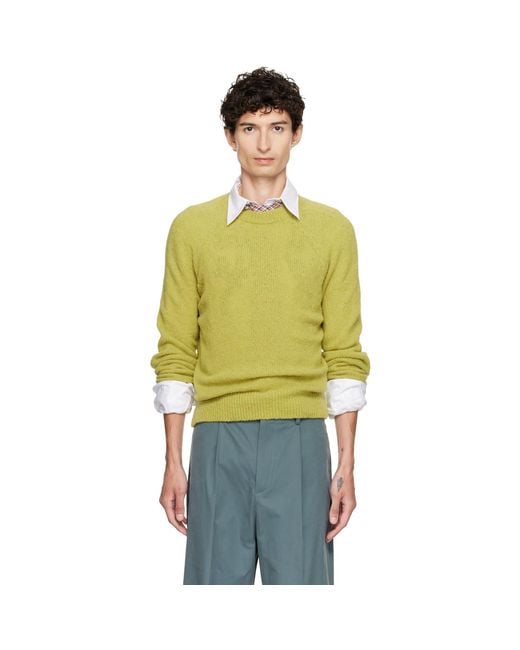 Dries Van Noten Green Alpaca Sweater for men
