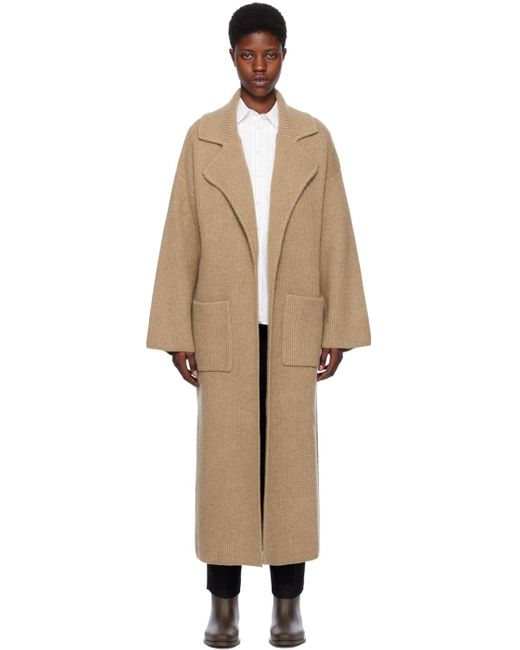 Totême  Natural Toteme Tan Rib Knit Coat