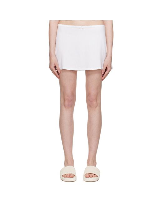 Skims White Drop Needle Pointelle Miniskirt