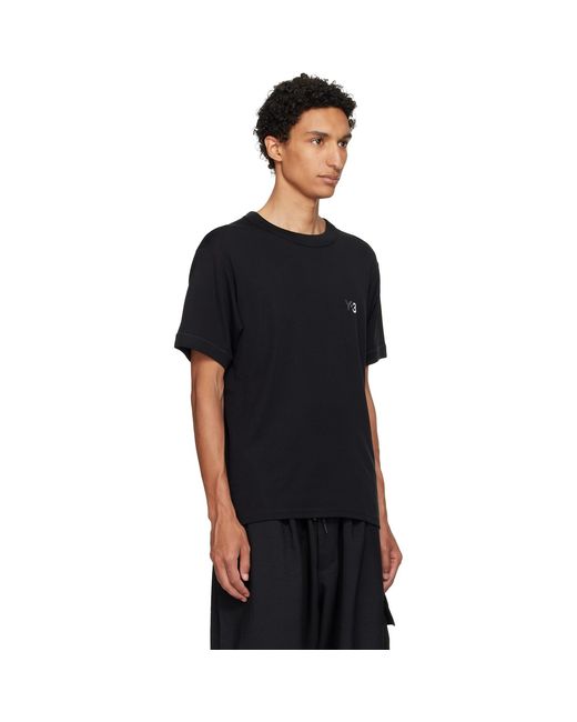 Y-3 Black Slim Short Sleeve T-Shirt for men