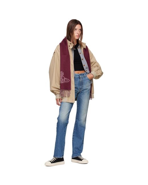 Vivienne Westwood Purple Burgundy Double Face Scarf