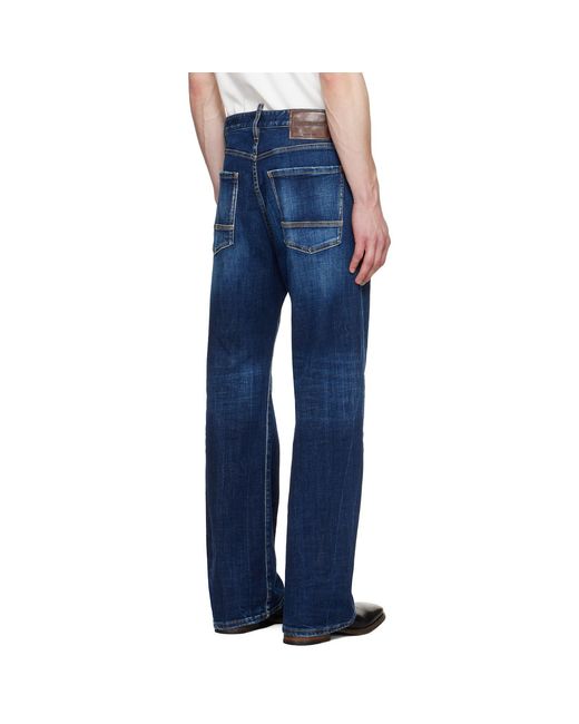 DSquared² Blue Loose Twisted Jeans for men