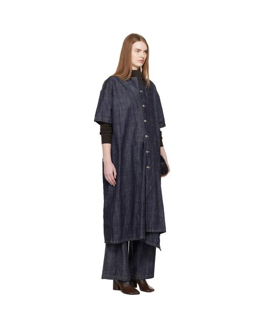 Y's Yohji Yamamoto Black Half Sleeve Box Denim Maxi Dress