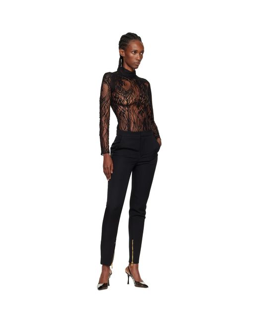 Balmain ブラック 長袖 レースボディスーツ Black