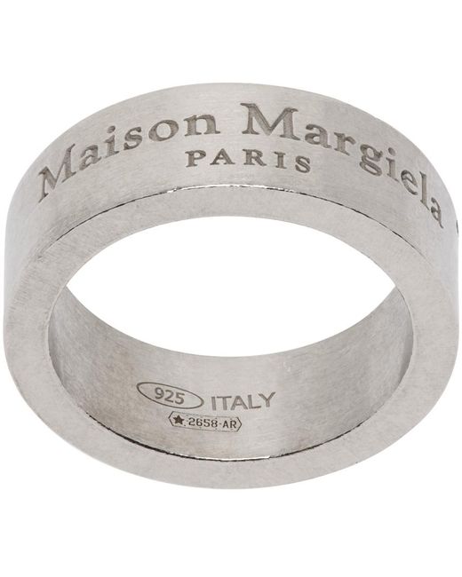 Maison Margiela Gray Silver Logo Ring