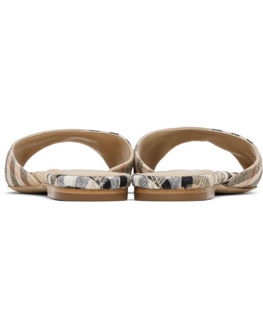 Burberry Natural Check Mews Slides