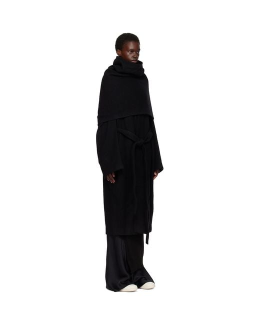 Rick Owens Black Tower Dagger Robe Coat
