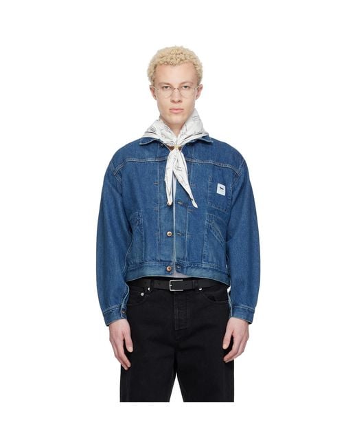 Maison Kitsuné Blue Kuro Edition Selvedge Voyage Denim Jacket for men