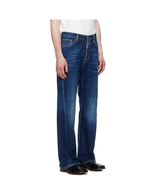 DSquared² Blue Loose Twisted Jeans for men