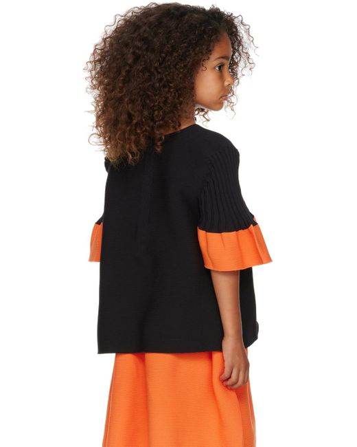 CFCL キッズ｜ブラック＆オレンジ Pottery Kid トップス Black