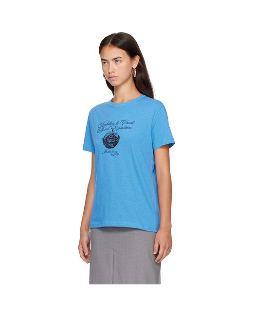 Acne Blue Graphic Jersey T-Shirt