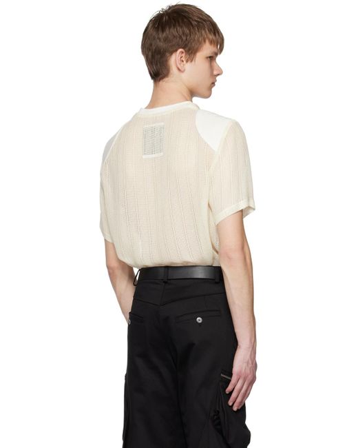 SOSHIOTSUKI Black Off- Padded Shoulder T-shirt for men
