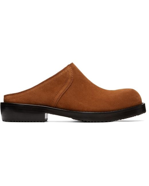 Dries Van Noten Brown Tan Suede Clog Loafers for men