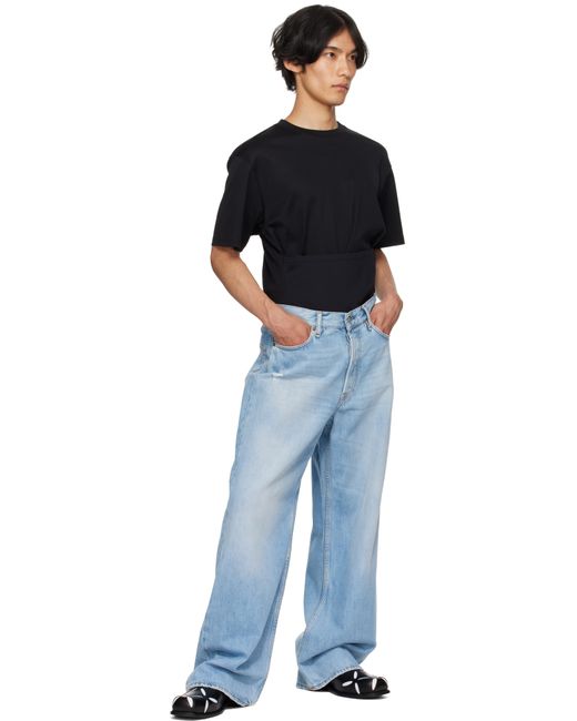 T-Shirt Droit Noir À Panneau De Style Corset Mugler pour homme en coloris Black