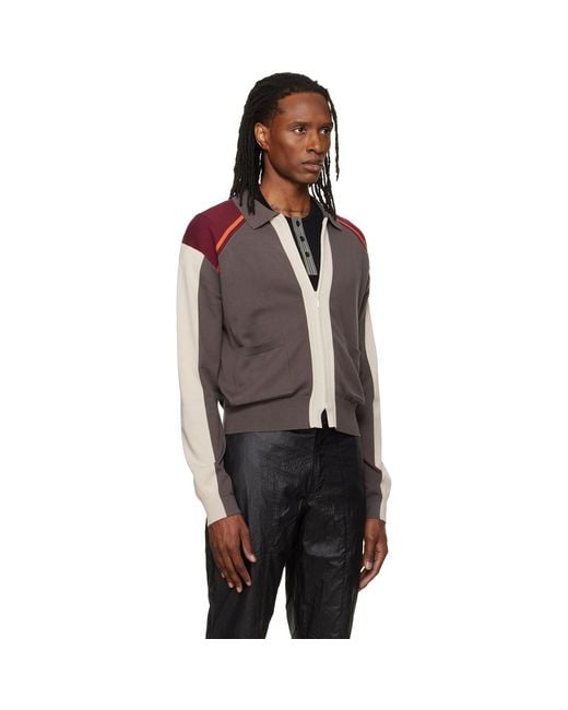 Kiko Kostadinov Brown Munno Knit Cardigan for men