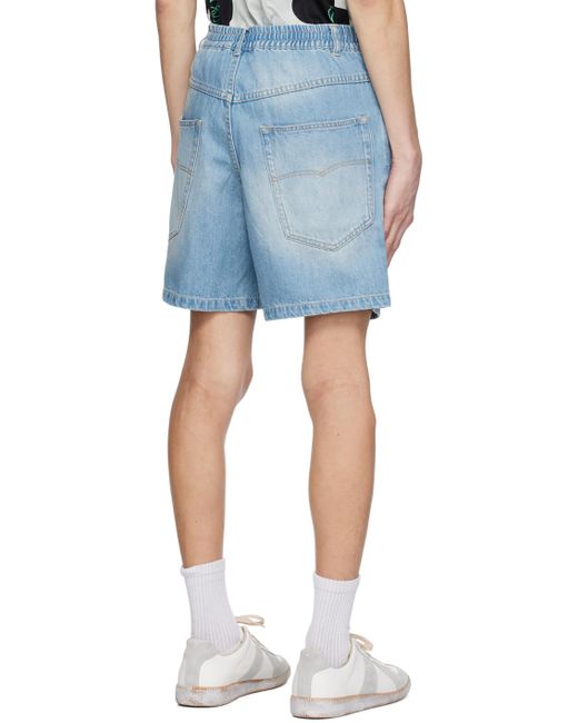 A PERSONAL NOTE 73 Blue Drawstring Denim Shorts for men